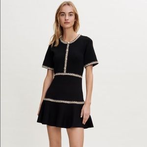 Maje Knit dress with contrasting trim size 34